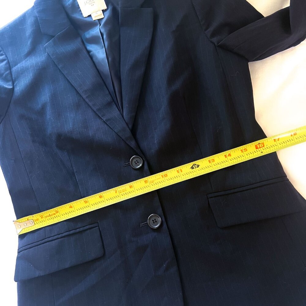 J. Crew Suiting Wool Navy Pinstripe Jacket Blazer Sz 6 - Picture 9 of 13